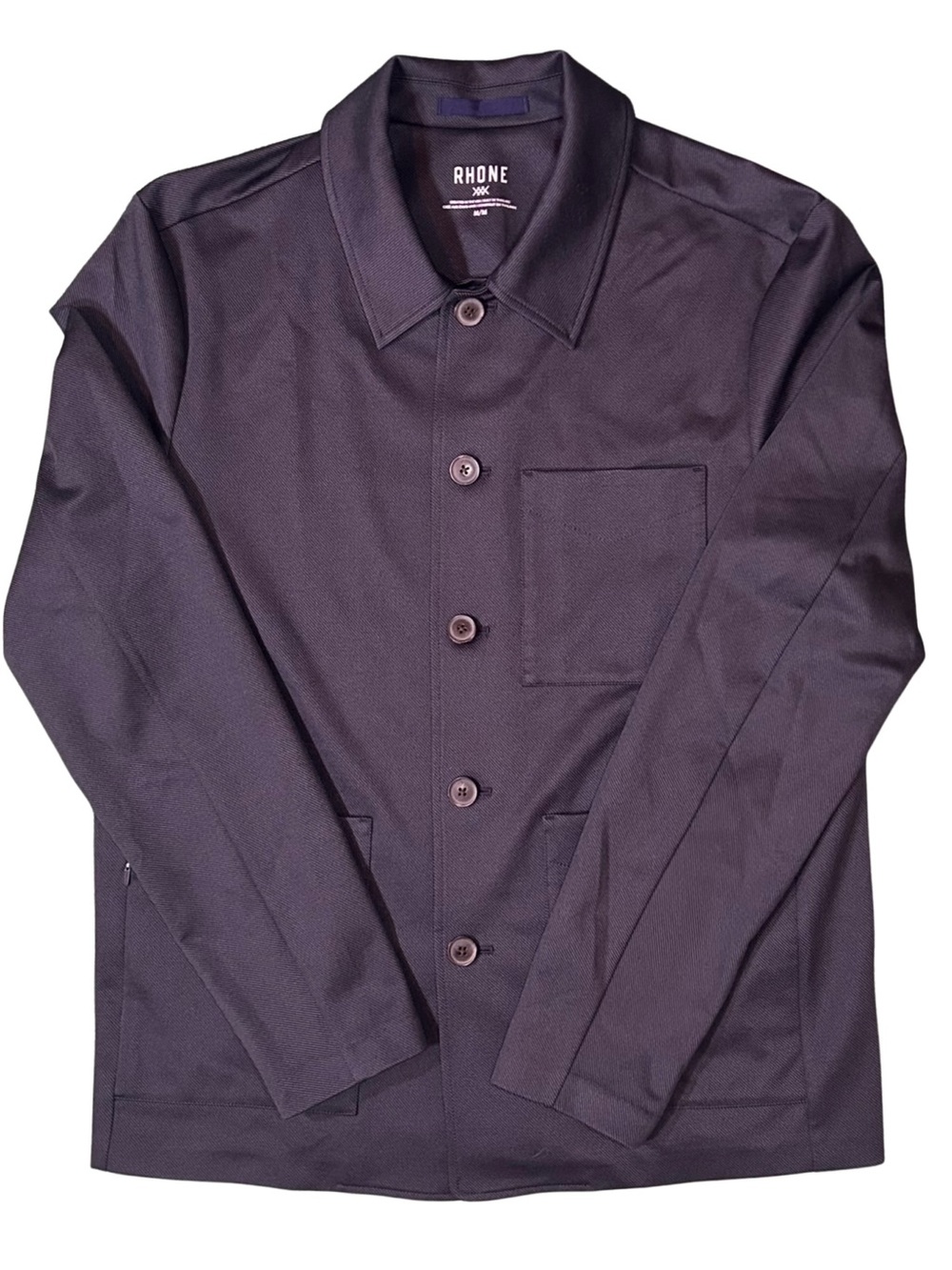 Rhone Black Button Front Pocket Utility Shacket Shirt Jacket Work NWOT M